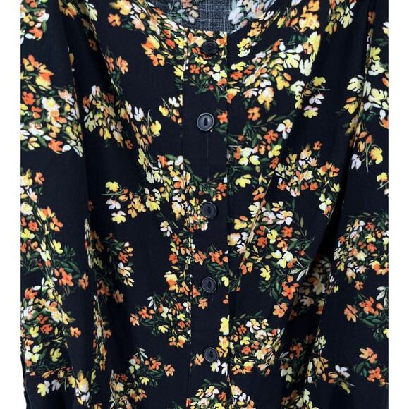 City Chic Romper Sorrento floral playsuit black floral size S 16 - Picture 5 of 9